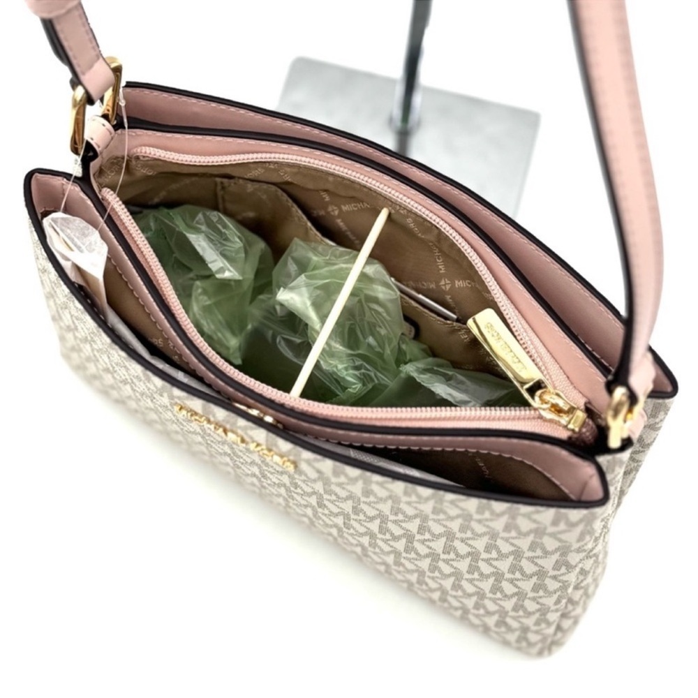 Michael Kors Trisha Triple Compartment Crossbody Bag & Bifold Zip Chain Wallet - Picture 8 of 13